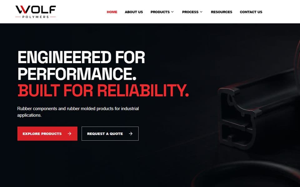 Wolf Polymers website designed by Skill Park